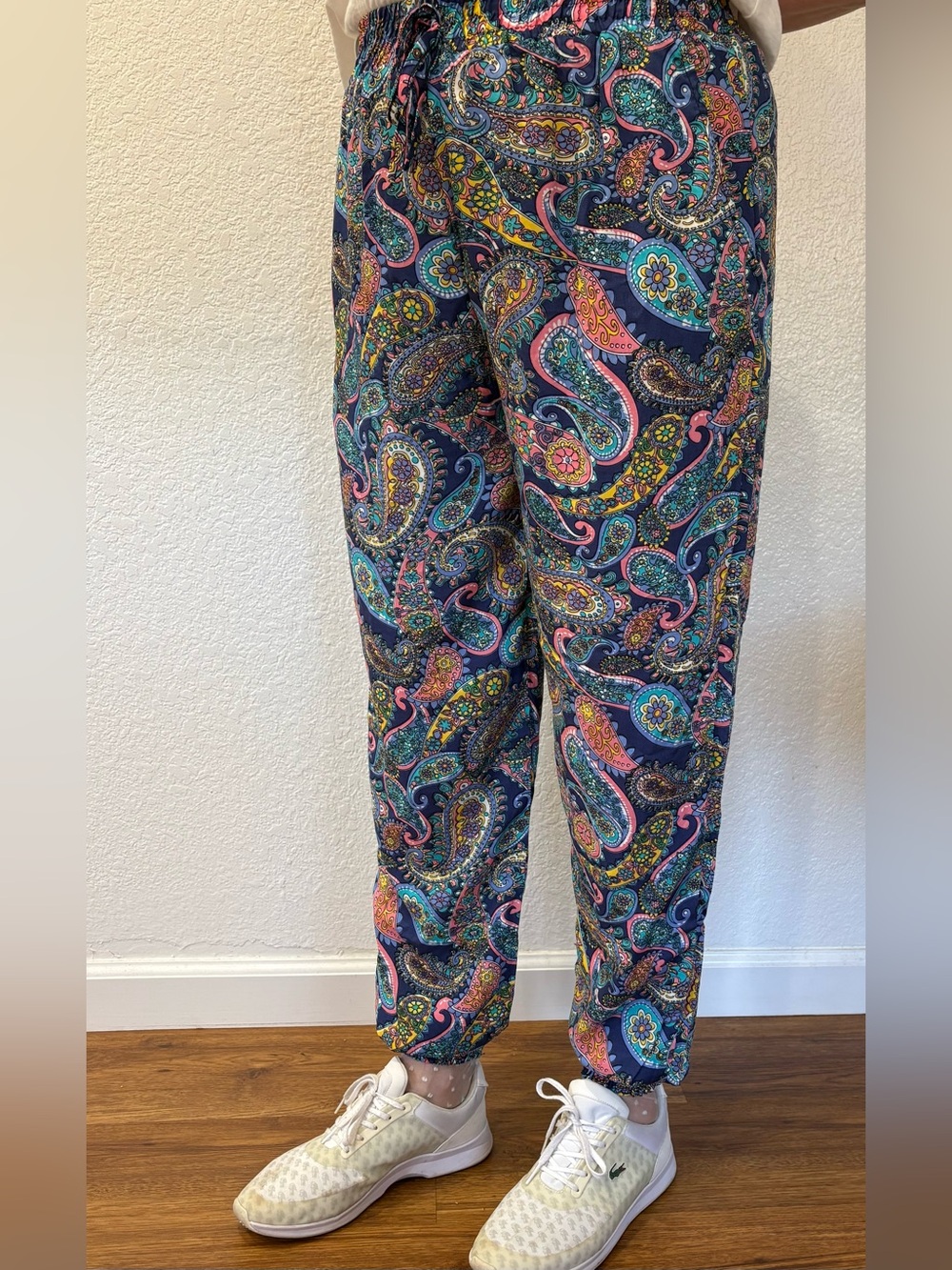 Paisley Print Pull-On Joggers - Multicolor